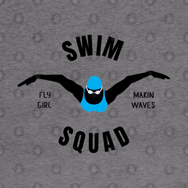 Womens Butterfly Swim Squad Girls Swimming Gift by atomguy